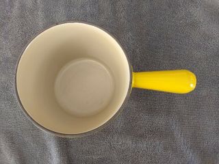 Le Creuset Yellow Saucepan Small Pot w/ Lid France FB Vintage 2