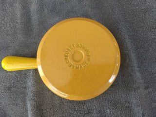 Le Creuset Yellow Saucepan Small Pot w/ Lid France FB Vintage 4
