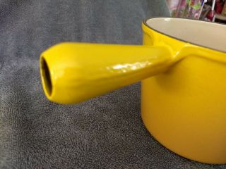 Le Creuset Yellow Saucepan Small Pot w/ Lid France FB Vintage 8