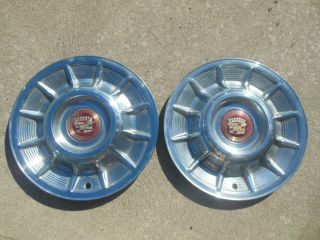2 Two 1957 Cadillac Caddy Hubcaps Wheel Covers Hub Caps 57 Vintage Rat Rod