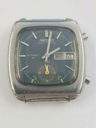 Seiko Monaco 7016 - 5000 Vintage Automatic Chronograph Watch Parts Only Needs Work