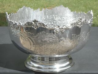 Gorgeous Large Punch Bowl - Silver Plated On Copper - Vintage