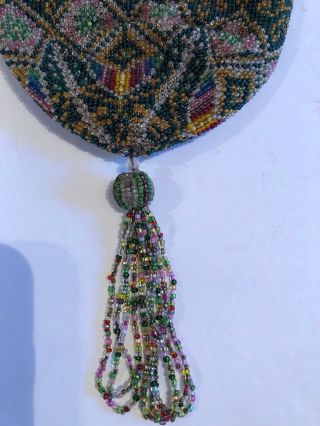 Vintage Glass Beaded Purse Evening Bag - Art deco 1920 Multicolor Lined Flappers 4