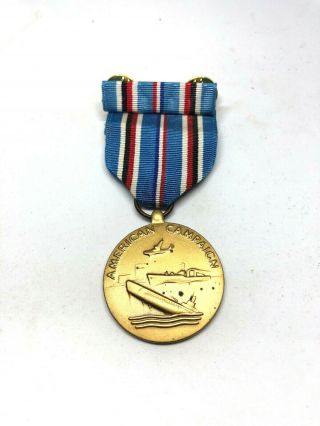Wwii Ww2 Us U.  S.  American Campaign Medal,  Navy,  Army,  Military,  Ribbon,  Bar