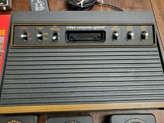 Vintage Atari 2600 Light Sixer Woodgrain Six Switch System Console w/Accessories 2