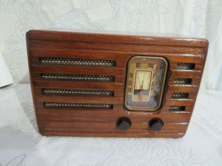 Vintage Rca Victor Mascot Radio Sn 01063 Wood Case