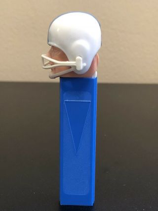 VINTAGE PEZ FOOTBALL PLAYER NO FEET DISPENSER BLUE HELMET,  BOX,  Instruc/Pennants 4