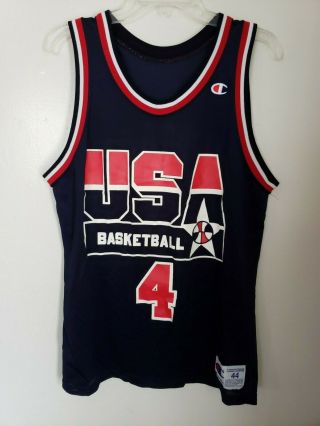 Rare Vintage Champion Usa Basketball Dream Team Joe Dumars 4 Jersey Mens 44 L