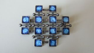 Vintage Uni David - Andersen Modernist Sterling,  Enamel Brooch 1966 Troll Series