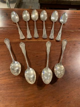 Sterling Silver Spoons Set Of 10 163 Grams Antique W.  H Glenny Monogrammed