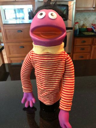 Vintage 70s Roosevelt Franklin Muppet Sesame Street Purple Guy Hand Puppet