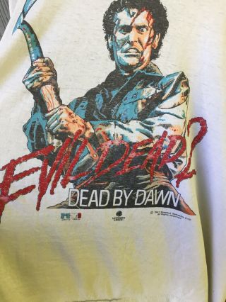 1987 Evil Dead 2 Dead By Dawn T - Shirt Vtg 80s Cult Horror Movie Screen Stars L
