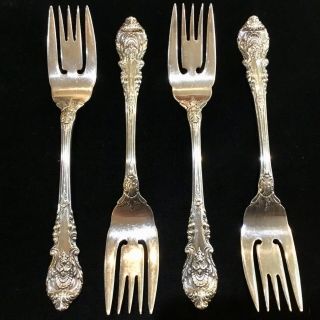(4) Wallace Sterling Silver Sir Christopher 6 - 3/8” Salad Forks (no Mono) (2)