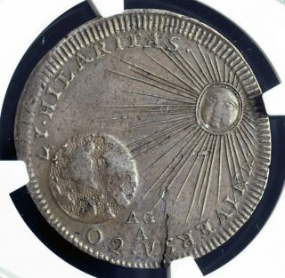 1702,  Naples (Kingdom),  Philip V of Spain.  Rare SIlver ½ Ducato Coin.  NGC XF - 45 2