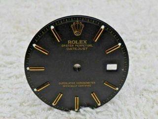 Vintage Rolex Oyster Black Dial With Date Just 3035 Watch Repainted Dial Excel