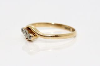 A Fine Antique Art Deco 18ct & Platinum 0.  10TCW Diamond 3 Stone Ring 12724 3