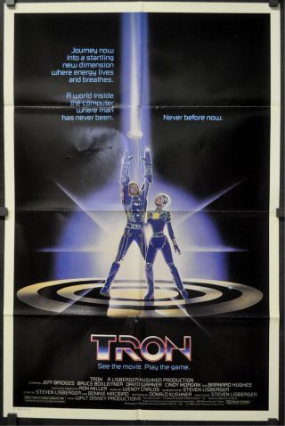 Tron 27x41 Orig Rare 1982 One Sheet Movie Poster Jeff Bridges Bruce Boxleitner