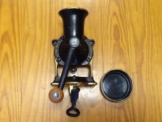 Vintage Spong & Co Ltd Cast Iron Burr Coffee Grinder W/ Cup Made In England 2