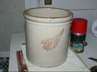 Vintage Pre - War Large Wing Red Wing 1 Gallon Crock Rare