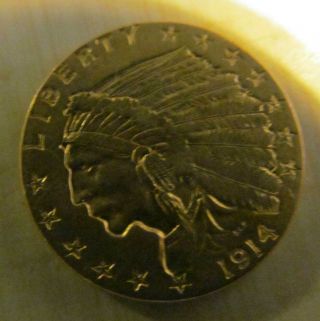 Rare 1914 Gold Indian Head Quarter Eagle ($2.  50) Ms,