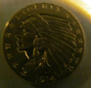 RARE 1914 GOLD Indian Head Quarter Eagle ($2.  50) MS, 6