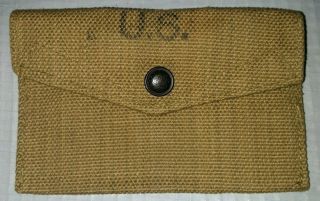 Vintage Wwii Us Army Canvas First Aid Bandage Pouch,  British Made,  1944,  M - 1910
