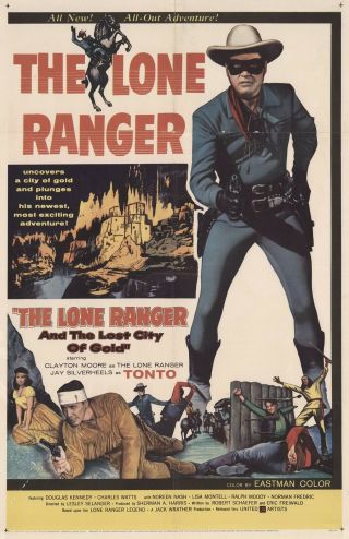 Movie 16mm Lost City Of Gold Feature Vintage 1958 Film Adventure Lone Ranger