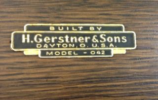 Vintage H.  Gerstner & Sons Model 042 11 Drawer Oak Machinist Tool Box Chest key 3