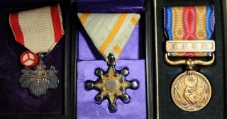 Sterling Sacred Treasure Rising Sun Medal Japanese Ww2 China War Badge Japan