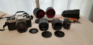 Asahi Pentax K1000 Vintage Film Camera With Lenses