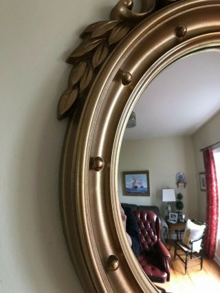 Vintage 1960 American Federal Style Eagle Convex Syroco Wall Mirror 28.  5 