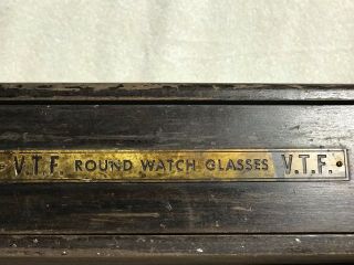 Vintage Case Of V.  T.  F.  Round Watch Glasses - - Many Different Sizes