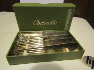 Set Of 4 Christofle Pate Spreaders Sterling Silver Orig.  Box Mark Scale Of Justi