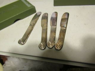 SET OF 4 CHRISTOFLE PATE SPREADERS STERLING SILVER ORIG.  BOX MARK SCALE OF JUSTI 3