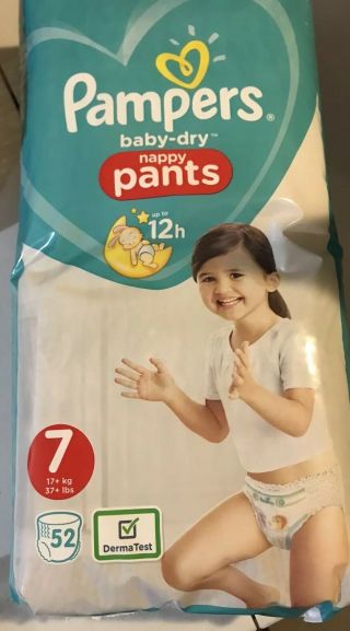 52ct Non - Vintage Pampers Nappy Pants Size 7 XL Pack Fits Up To 33” WAIST 3