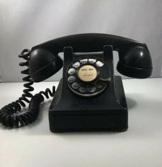 Vtg Western Electric Bell System Model 302 F4 Black Rotary Dial Phone Prop
