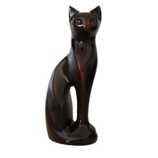 Antique Bronze Sitting Cat Cremation Urn For Pet Ashes