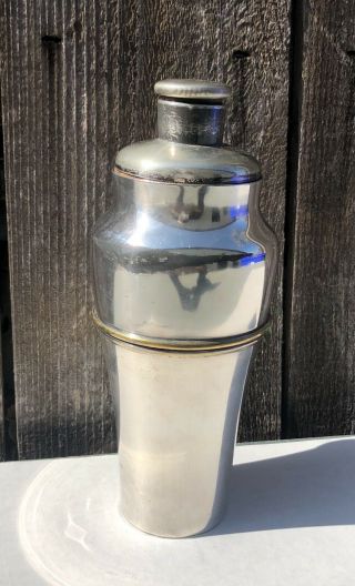 Vintage Meriden S.  P.  Co.  Silver Plate Co.  5 Piece Travel cocktail shaker Mixer 2