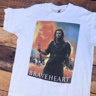 Vintage Braveheart Mel Gibson 1995 Movie Promo T Shirt Made In Usa Xl Rap Tees