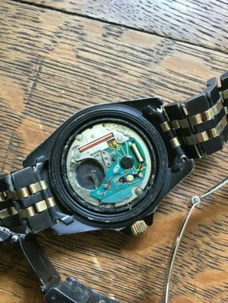 Vintage Tag Heuer 1000 980.  029N Black & Gold Men ' s PVD Sport Watch For Repair 6