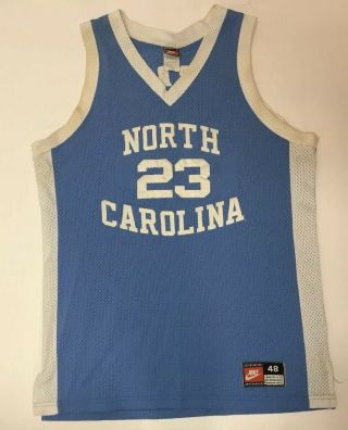 Vintage Nike Authentic Michael Jordan Unc North Carolina Jersey 48 Xl 23