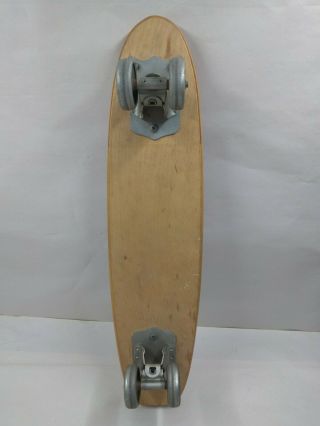 Vintage Skateboard Wood Metal Wheels,  Skateboarding MAKAHA? 7