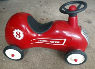 Vintage Radio Flyer Little Red Roadster Ride On Push Race Car 8 Kids Toy Pedal