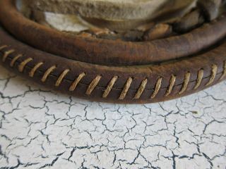 Vintage Western Brown Leather Bull Whip Braided Cowboy Plaited Horse Whip 4