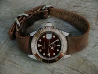 Squale 20 Atmos 1545 Swiss Watch,  Rare Root Beer Color