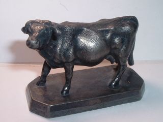 Rare Antique Simpson,  Hall,  Miller & Co.  Silverplate Cow Figurine 1800s