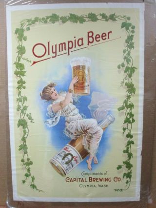 Vintage Olympia Beer Capital Brewing Co Poster 1970 