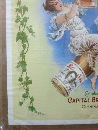 Vintage Olympia Beer Capital brewing Co Poster 1970 ' s print Inv 4422 4