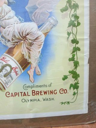 Vintage Olympia Beer Capital brewing Co Poster 1970 ' s print Inv 4422 5