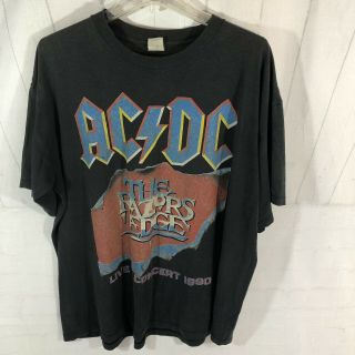 Vintage 90s Ac/dc Razors Edge T Size Xl Black T - Shirt 1990 / 91 Concert Acdc Ss